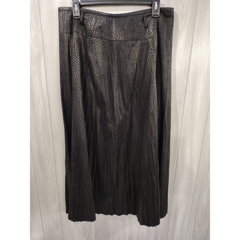 Women's Tribal Black Snakeskin Print Gothic Long Skirt Flared Size 10 Witchy